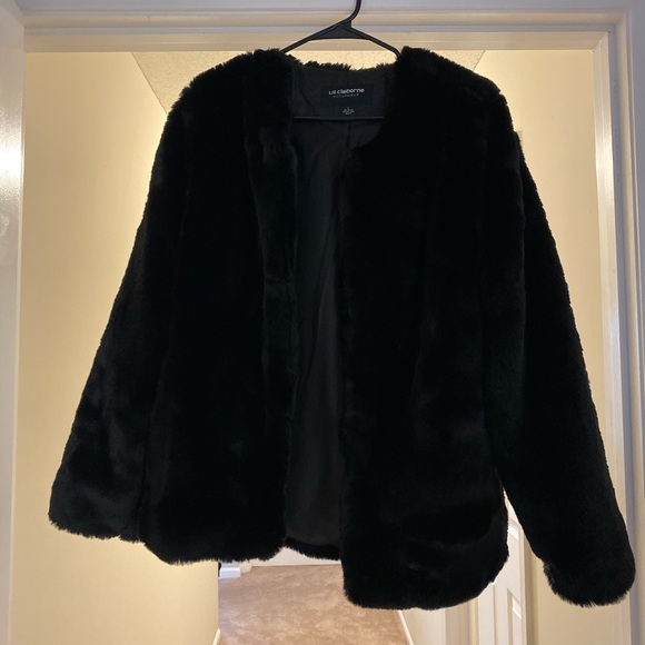 Liz Claiborne Jackets & Blazers - Black Faux fur coat
